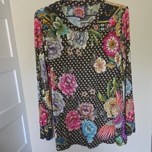 Johnny Was Multicolor Floral Blouse